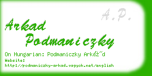 arkad podmaniczky business card